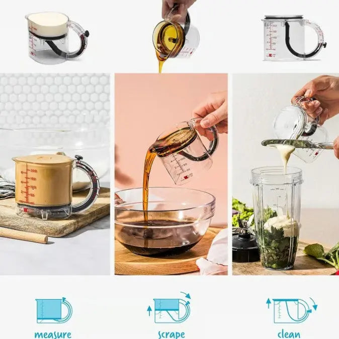 4-In-1 Adjustable Measuring Cup Multi-Functional Measuring Cup With Scraper-Style Seal Base Measuring's Cube Cups For Cooking Online Shopping