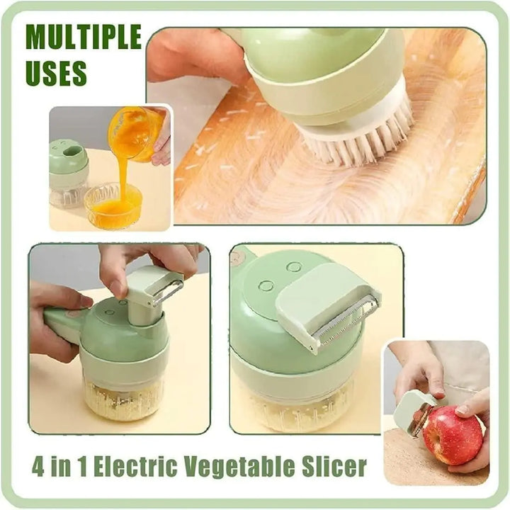 4 in 1 Portable Electric Vegetable Cutter Set yxrqxm-xb