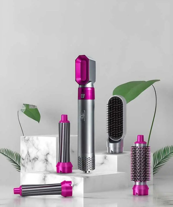 5 in 1 Multifunctional Hair Dryer Styling Tool, Detachable 5-in-1 Multi-Head Hot Air Comb, The Negative Ion Automatic Suction Hair Curler yxrqxm-xb