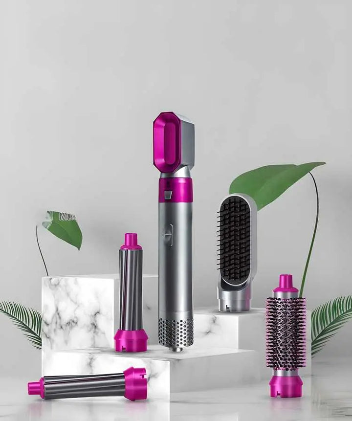 5 in 1 Multifunctional Hair Dryer Styling Tool, Detachable 5-in-1 Multi-Head Hot Air Comb, The Negative Ion Automatic Suction Hair Curler yxrqxm-xb