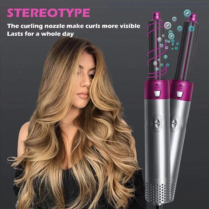 5 in 1 Multifunctional Hair Dryer Styling Tool, Detachable 5-in-1 Multi-Head Hot Air Comb, The Negative Ion Automatic Suction Hair Curler yxrqxm-xb