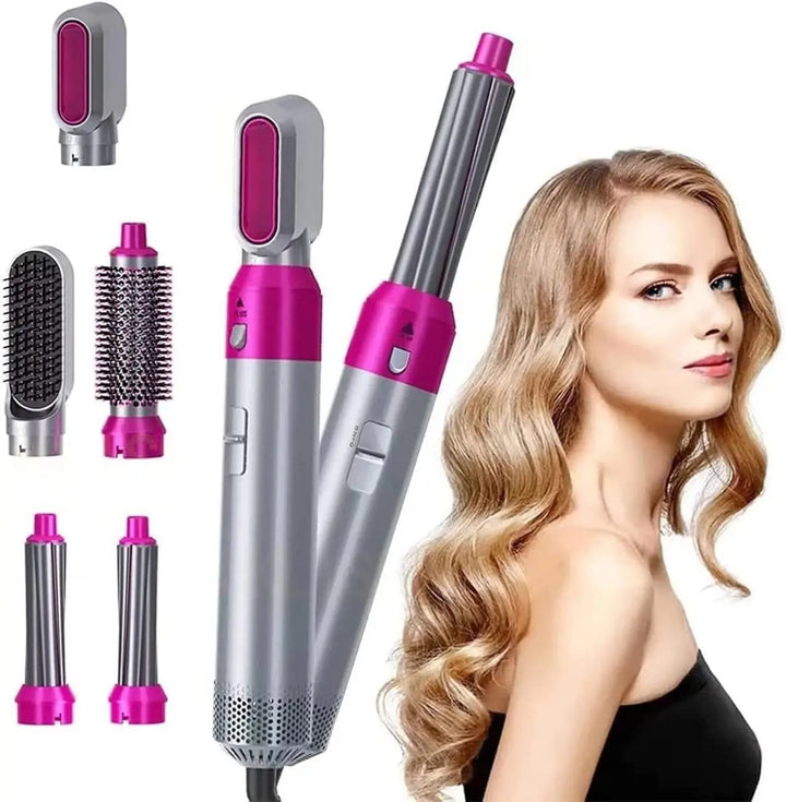 5 in 1 Multifunctional Hair Dryer Styling Tool, Detachable 5-in-1 Multi-Head Hot Air Comb, The Negative Ion Automatic Suction Hair Curler yxrqxm-xb