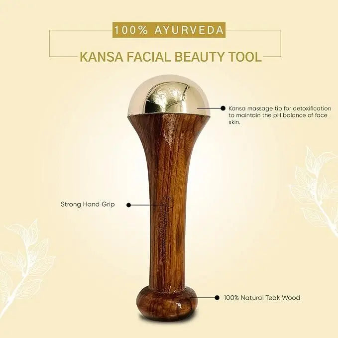 Kansa Face Massager Wood Handle yxrqxm-xb