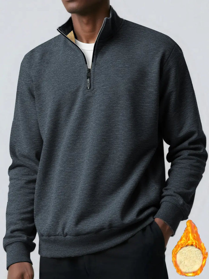Men's Brushed Hoody Placket Zipper Design 
Turtleneck Coat My Store