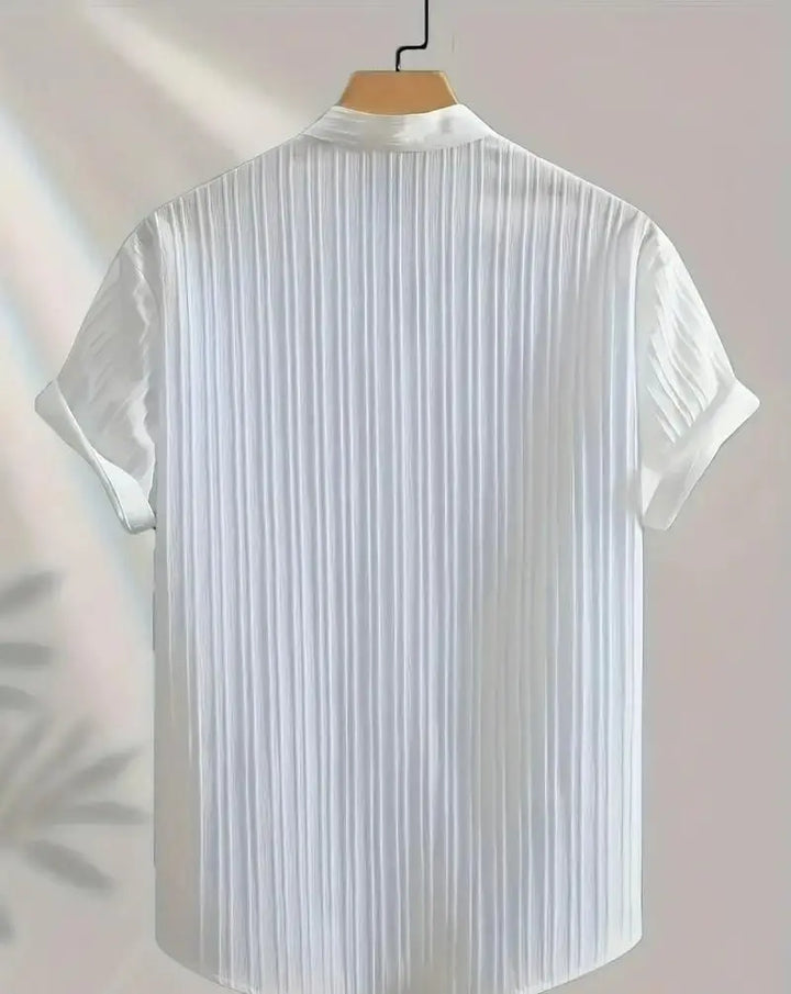 Men's Solid Retro Short Sleeves Button-Up Shirt Pack of 3 yxrqxm-xb