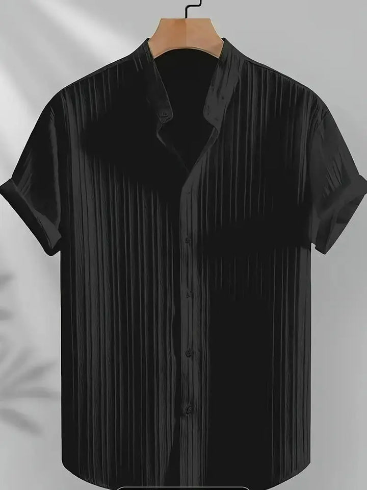 Men's Solid Retro Short Sleeves Button-Up Shirt Pack of 3 yxrqxm-xb