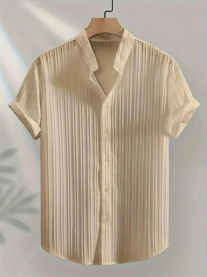 Men's Solid Retro Short Sleeves Button-Up Shirt Pack of 3 yxrqxm-xb