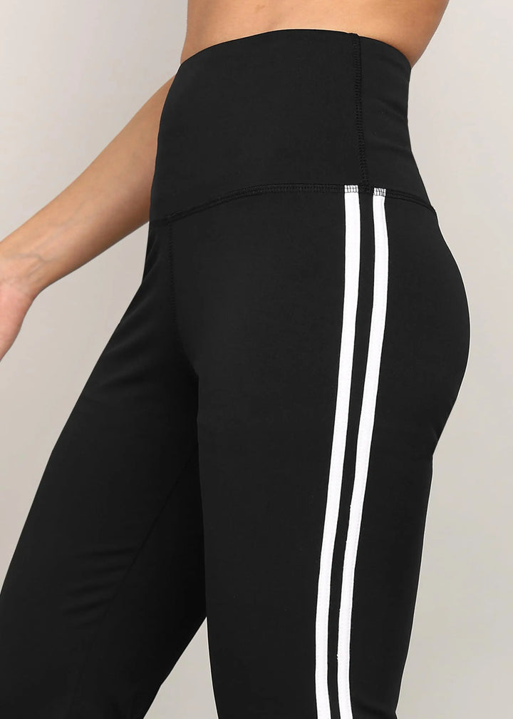 Rock Paper Scissors Premium Flare Gym Pants High Waist Stretchable Flared Leggings with Side Stripes My Store