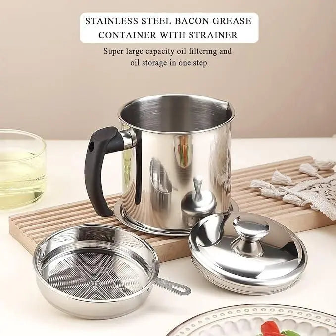 Stainless Steel Oil Pot With Filter & Lid yxrqxm-xb