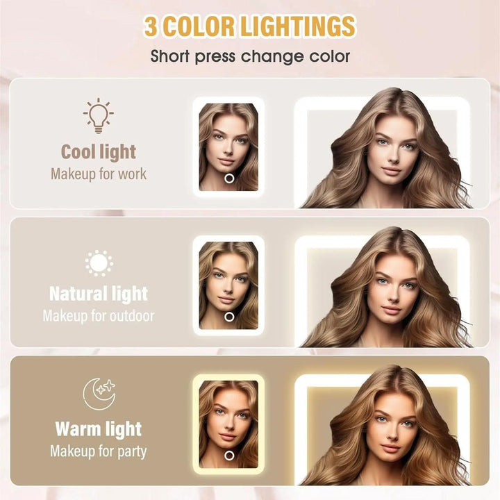 White Jewelry Box with LED Mirror yxrqxm-xb